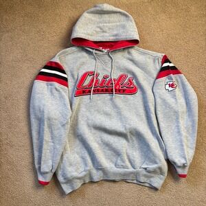 Vintage Lee Sport Kansas City Chiefs Hoodie Men's Large Gray Red